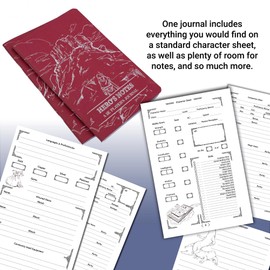 DUNGEON CRAFT Players Journals Detailed RPG Character Sheets: Red, 5th Role Play Campaign Notebook