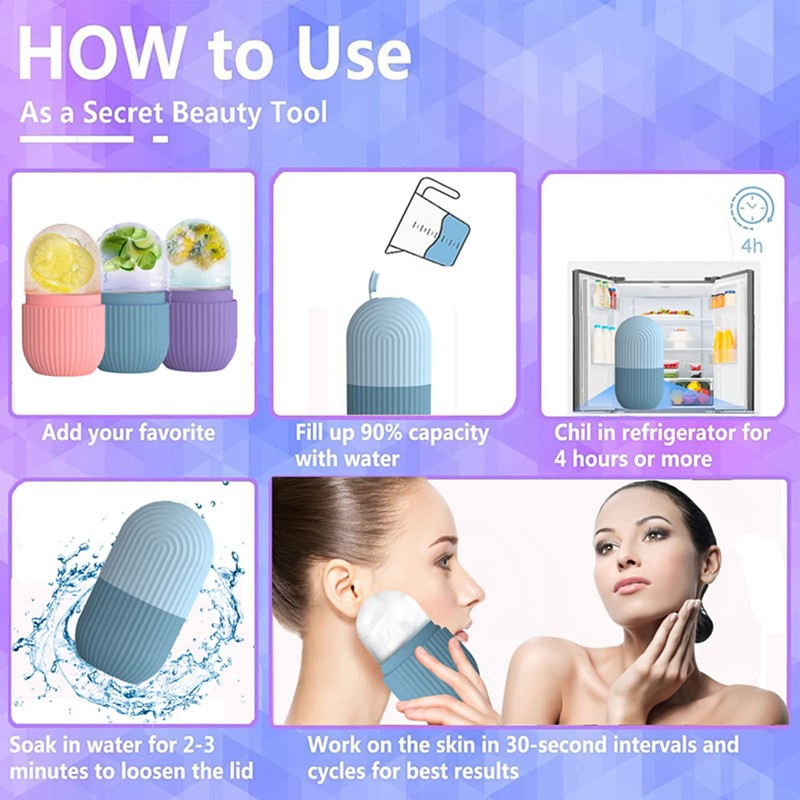 RoseFlower Face Ice Roller, Ice Roller for Face, Eyes, Ice