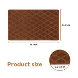 VONDERZ Stair Landing Mat 24 * 36 Inch, Peel and Stick Carpet Stair Treads for Wooden Steps Indoor with Adhesive Non-Slip Backing - Diamond Pattern Brown