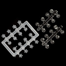 Hero Clear Stud Earrings Flower & Flat P456 16pcs (x2)