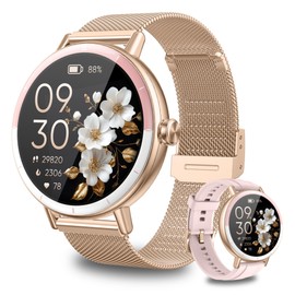 KEEPONFIT Smart Watches for Women Android/iPhone, IP68 Waterproof Fitness Tracker with Bluetooth Calls(Answer&Make), Activity Pedometer/Heart Rate/SpO2 Monitor/100+ Sports Model