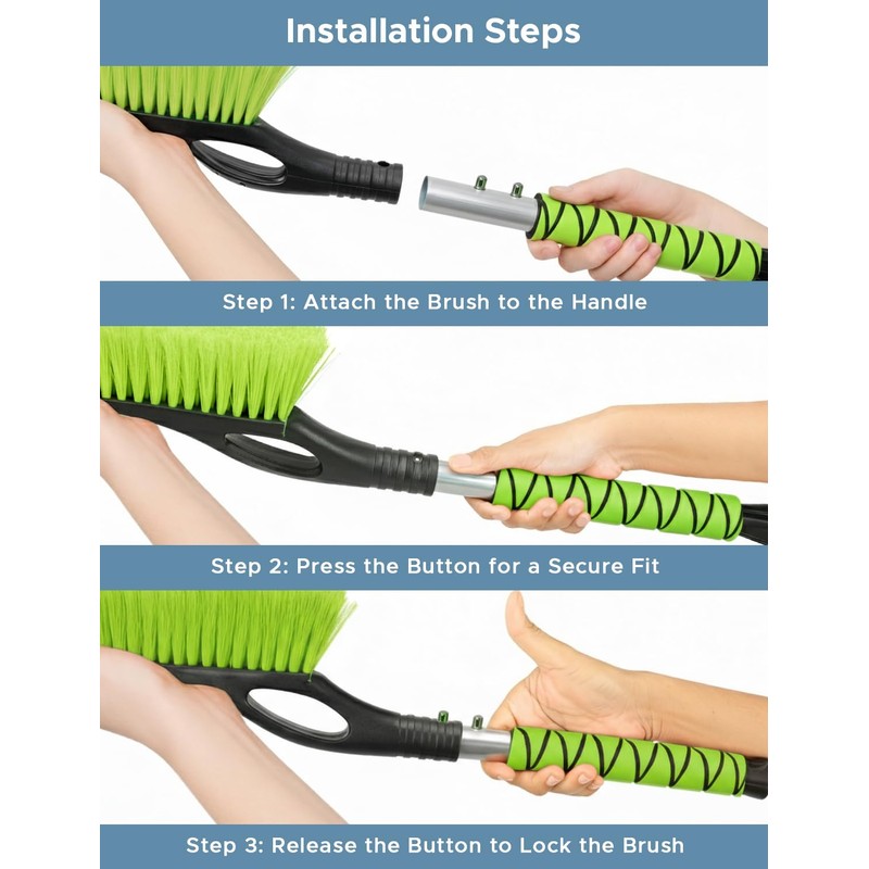 Autovir 27" Snow Brush and Ice Scrapers for Car Windshield