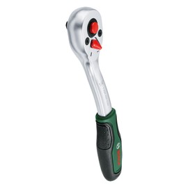 Bosch Ratsche 1/4" (vielseitige, kraftvolle Ratsche; maximaler Drehmoment von 93 Nm; Getriebe mit 72 Zähnen; Arretierknopf; Hebel für intuitiven Richtungswechsel; Gekröpft; Ergonomischer Softgrip)