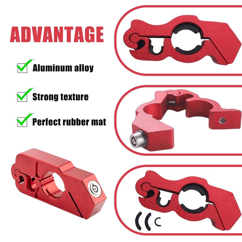 Motorcycle Handlebar Lock, Grip Lock, Brake Lever Lock, Scooter Brake