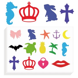350 Pcs Island Beach Tanning Stickers Tropical Body Art Bed Decals for Tanning Sunbathing Stickers Pool Parties Colorful Heart Lips Dolphin Bow Body Sticker Self-Adhesive for Summer Party Supplies