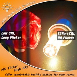 Heifymi E17 LED Ceiling Fan Light Bulb 6W (60W Halogen Equivalent) 2700K Warm White 700lm 120V LED Intermediate Base Bulb for Appliance,Desk Lamp,Cabinet,Closet,Chandelier Lighting,Non-dimmable,5pack