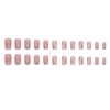 ROFIBUT Pink French Tip Press on Nails Medium Square Fake