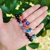 DLYFNVEV Evil Eye Bracelet Protection Healing Crystal Beaded Colorful Bead