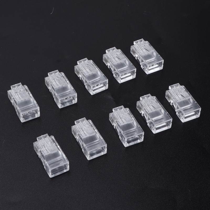100Pcs TF2005A 8P8C RJ45 Connector CAT6 Unshielded Ethernet Crystal Head