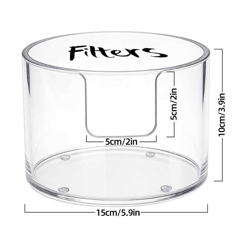 Acrylic Coffee Filter Holder with Lid, Reusable Coffee Filter Storage