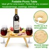 Yesland Portable Picnic Table, Foldable Champagne Picnic Snack Tray, Collapsible
