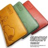 Peanuts Snoopy Round Zipper Long Wallet 73053 Cowhide Italian Leather