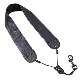 Hennaja Saxophone Neck Strap,Alto Tenor Bari Soprano Sax Neck Harness,Musical Instruments Accessories Parts, 1-carved Black, 1 Pack