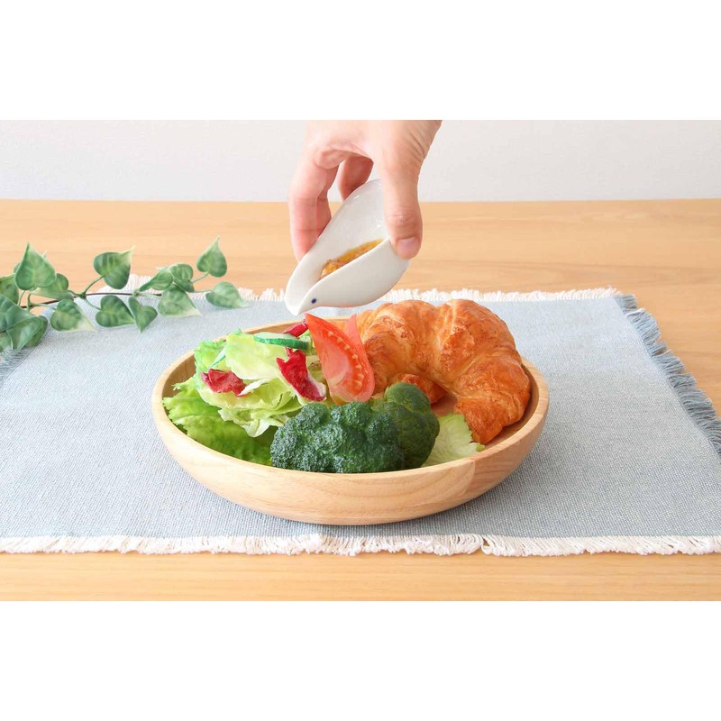 World Create viv Hasamiyaki Sauce Pot & Spoon, White Kotori