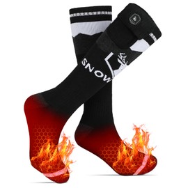 SNOW DEER Upgraded Rechargeable Electric Heated Socks，Ultimate Foot Warmer for Men & Women, Perfect for Skiing, Camping, Hiking, Motorcycling, &Outdoor Riding in Winter (S)