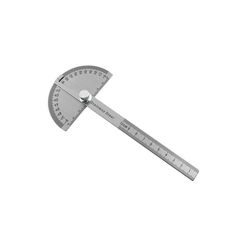 SQXBK Stainless Steel 180 Degree Protractor Angle Finder Arm Rotary
