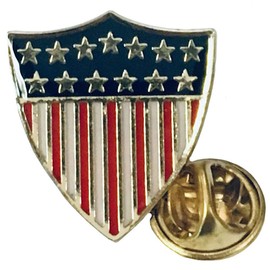 JumpingLight USA American Flag Shield Bike Motorcycle Hat Cap Lapel Pin - Quality Flags