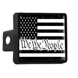 Rogue River Tactical USA American Flag Trailer Hitch Cover Plug US Patriotic Vintage Rustic Flag Constitution We The People