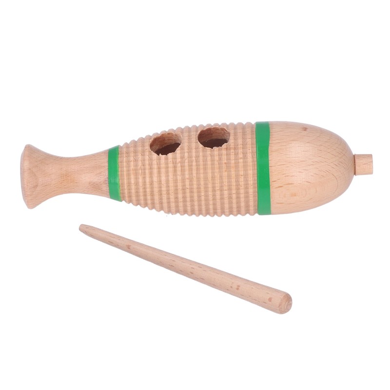 Wood Guiro Children Cute Fish Shaped Guiro Percussion Instrument Educational