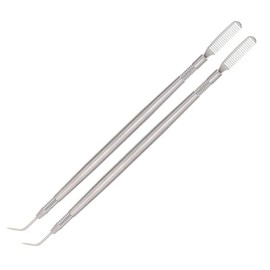 Peines de Acero Inoxidable para Cejas y Peine Separador de Pestañas 2 Piezas Doble Punta para Permanente y Uso Diario