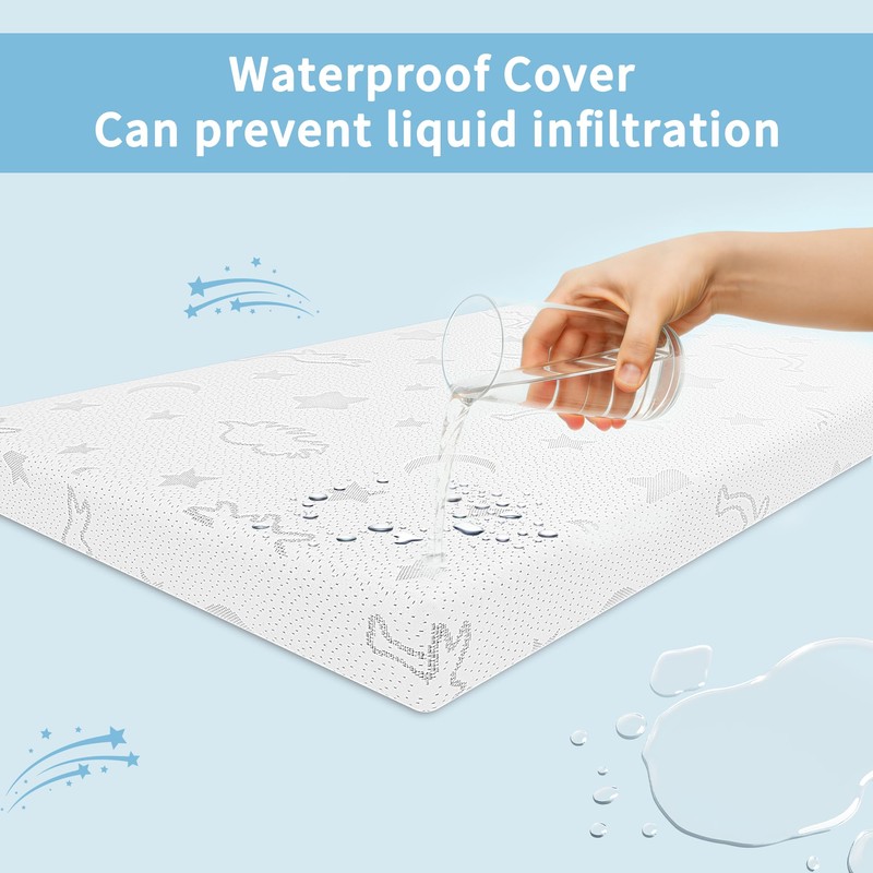 SJEUQOP 2" x 27.5" x 52" Crib Mattress Topper, High