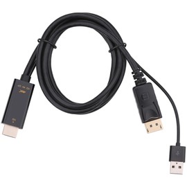 4K 60Hz Compatible for HD Multimedia Interface to DisplayPort Adapter Converter 1.8M USB2.0 Cable Adapter for Notebook and Desktop Computers