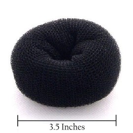 Beaute Galleria Hair Donut Bun Maker Ring Style Mesh Chignon Ballet Sock Bun (Large, Black)