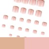 Gold French Tip Press on Toenails Short Square Fake Toenails