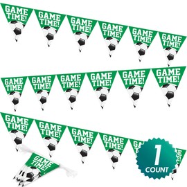 Soccer Party Supplies Goal Getter Game Time Pennant Banner, 12 Feet Long, 1 Count