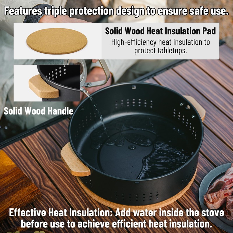 Naturehike Charcoal BBQ Grill with Heat Proof Mat, 11.8 INCH