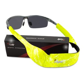 ARiety Sports Glasses Strap Floating - Premium Strap for Glasses and Sunglasses Neoprene for Medium to Large Temples - Men Women - Blue Black Camouflage Waterproof, yellow