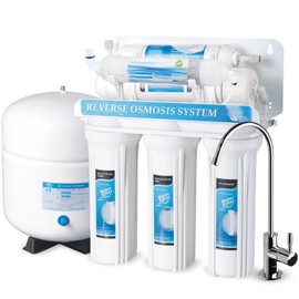 Geekpure 6-Stage Reverse Osmosis RO Drinking Water Filter System with Alkaline pH+ Filter-75GPD