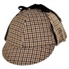 Jaxon Sherlock Holmes Houndstooth Deerstalker Hat (Medium, Brown)