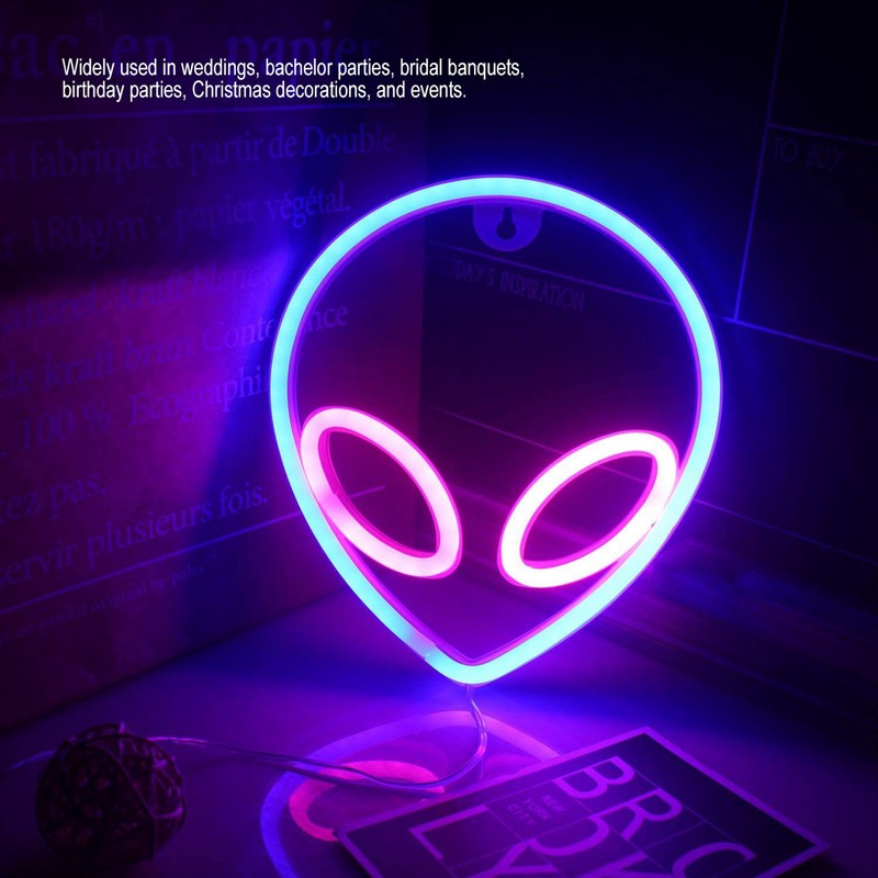 Alien Neon Sign Decorative Neon Light Night Lamp for Bedroom