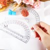 Zonon 2 Pcs 6 Inch 4 Inch Plastic Protractor Math