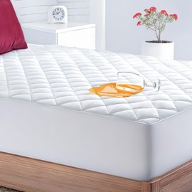 Lakhmaali Waterproof Quilted Mattress Protectors, 4-Layer Super Absorbent Design, Non-Slip Extra Deep Fitted Skirt, Hotel Quality Bed Mattress Covers (Double (137X190+35cm))