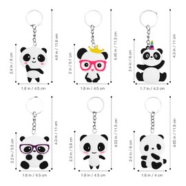 Toyvian Panda Keyring Car Key Fob Handbags Decoration Pendant Party Favors Pack of 6, See image