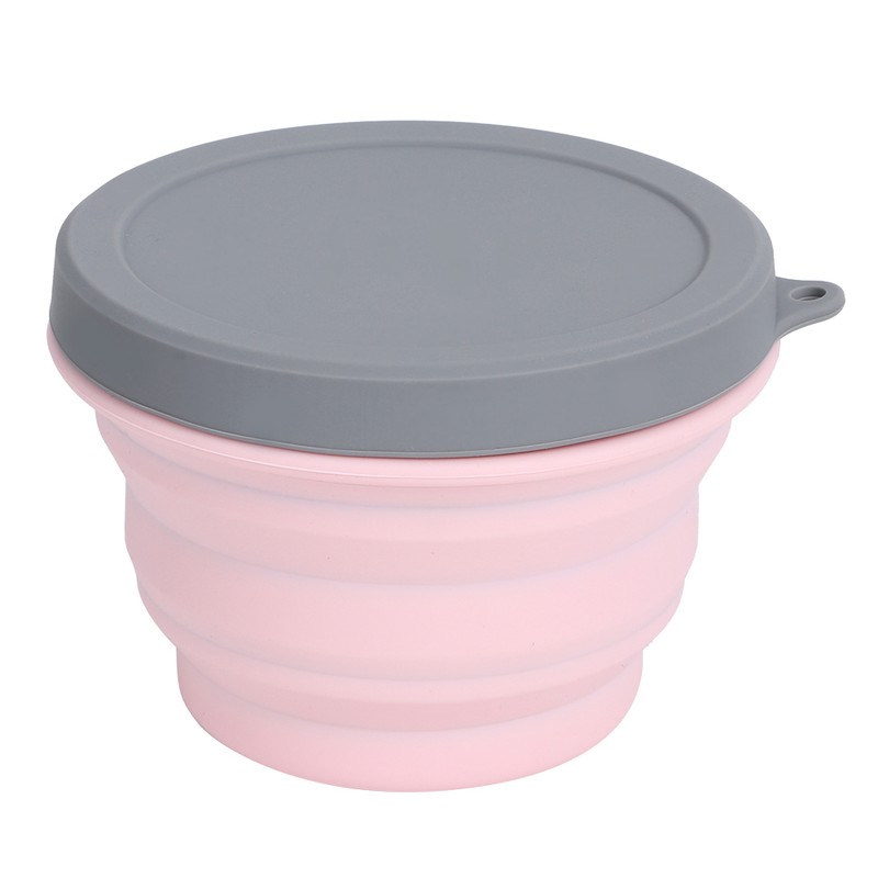 1L Portable Collapsible Silicone Bowl with Lid Food Storage Containers