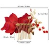 BETITETO Bridal Rose Flower Headpiece Boho Handmade Pearl Crystal Gold
