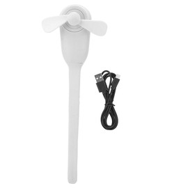 Electric Versatile Small Portable Fan USB Rechargeable Handheld MultiFunctional Cooler(White )