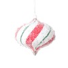 Vickerman 4" White Red Green Swirl Onion Ornament, 3 per