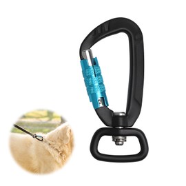 Drehbarer Karabinerhaken aus Luftfahrt-Aluminium, 400 kg Belastbar Rostfrei und Ultraleicht 360° Rotierender Sicherheitskarabiner für Outdoor Hundeleine Klettern Schlüssel Camping Zubehör