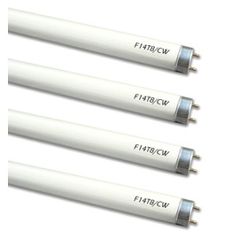 4 Pack F14T8/CW Fluorescent Light Bulb,T8 14 Watts 4100K Cool White T8 Linear Tube, G13 Medium Bi-Pin Base,14.75 inch Overll Length