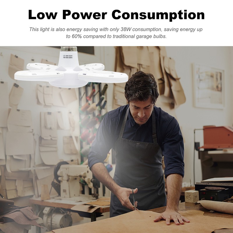 LED Garage Lights- Dimmable Garage Lights Ceiling, 38W 6000LM 6500K