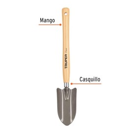 Truper GTL-SH, Cuchara para jardín, Cabeza fabricada en acero al carbono, 15"