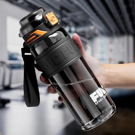 IOLOYU Water Bottle, 25.4 fl oz (750 ml), Water Bottle, For Kids, Litan Bottle, Plastic, Clear, Stylish, Easy to Wash, Water Bottle, For Boys, Girls, Adults, Sports, Large Capacity, Lightweight,