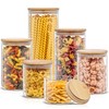 JoyJolt Borosilicate Glass Jars With Bamboo Lids. 6 Pc Set