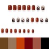 24 Pcs Coffee Brown Nails Fall Press on Nails Square