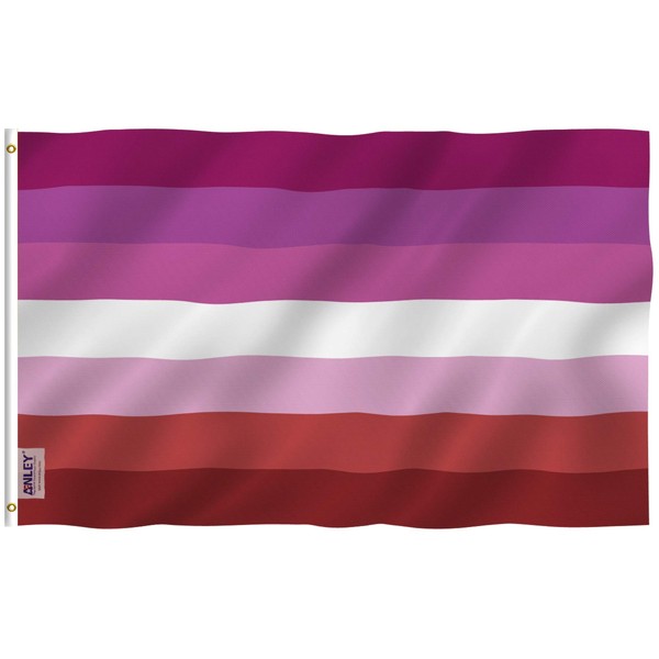 Anley Fly Breeze 3x5 Feet Lesbian Pride Flag - Vivid Color and Fade Proof - Canvas Header and Double Stitched - Lesbian Pride Flag with Brass Grommets 3 X 5 Ft