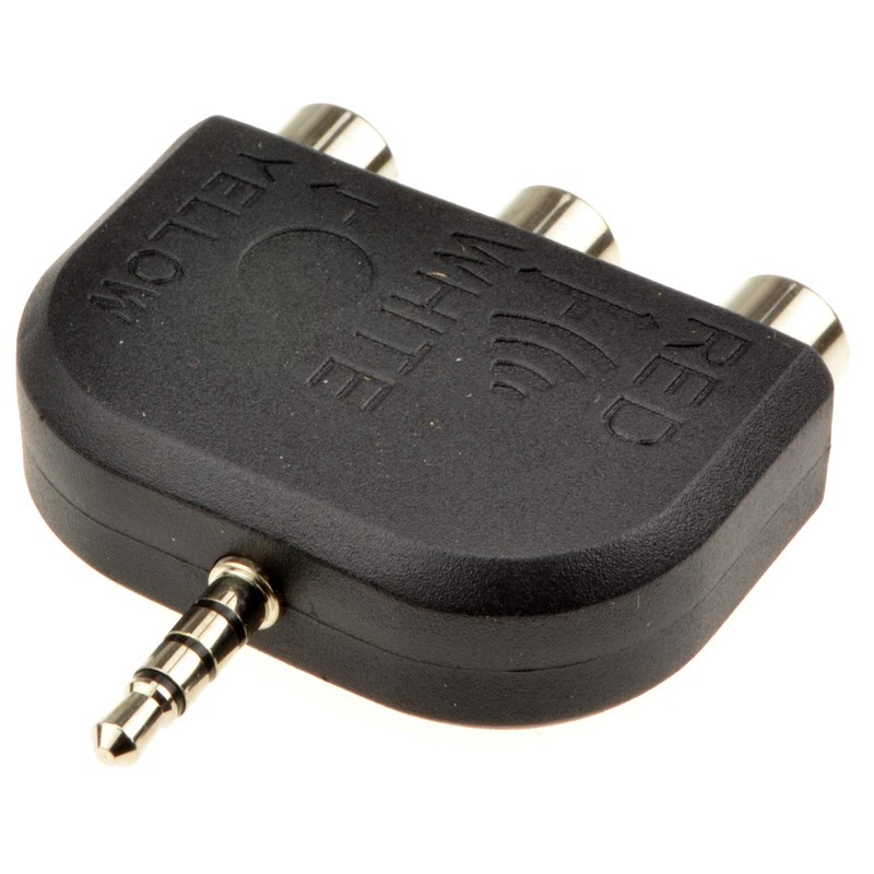 kenable 3.5mm Jack to 3 Phonos/RCA 4 pole AV out